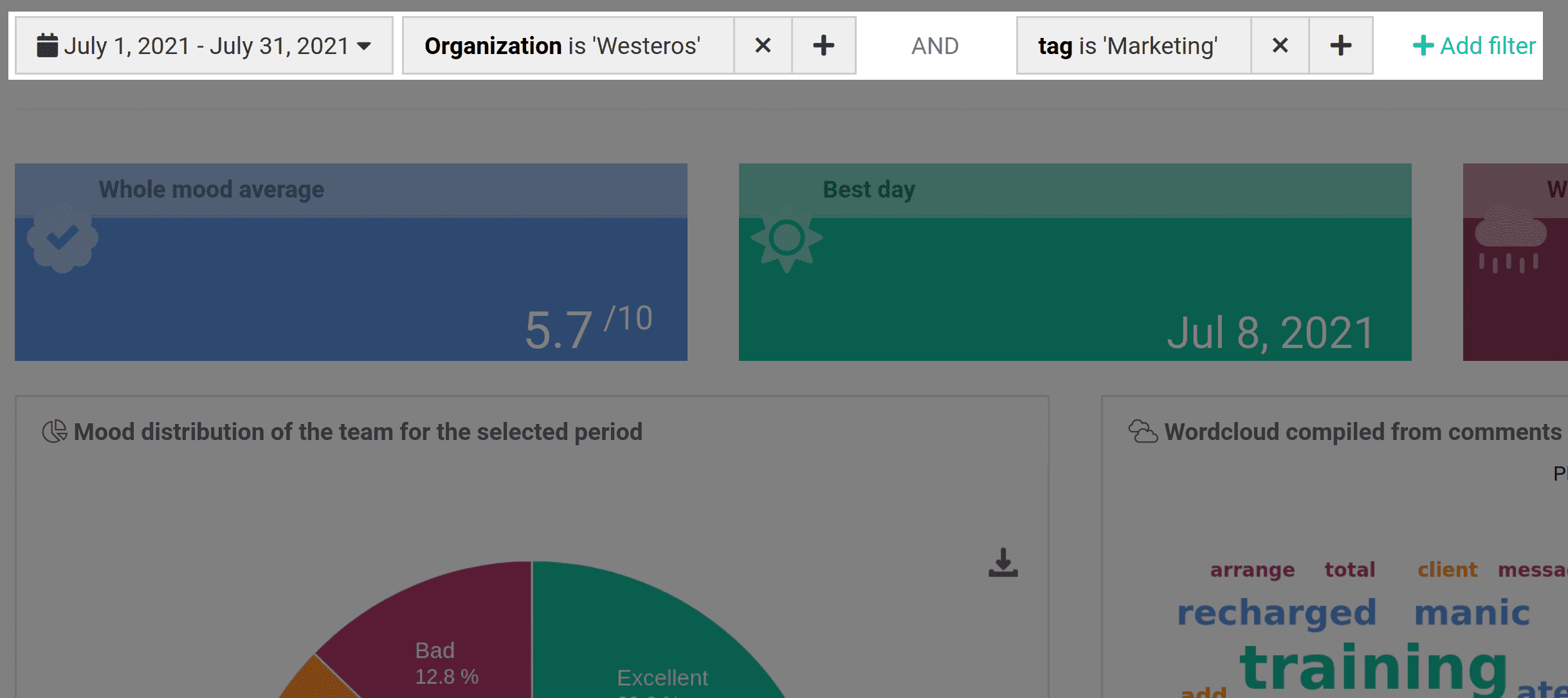 TeamMood - Analytics : segment mood data